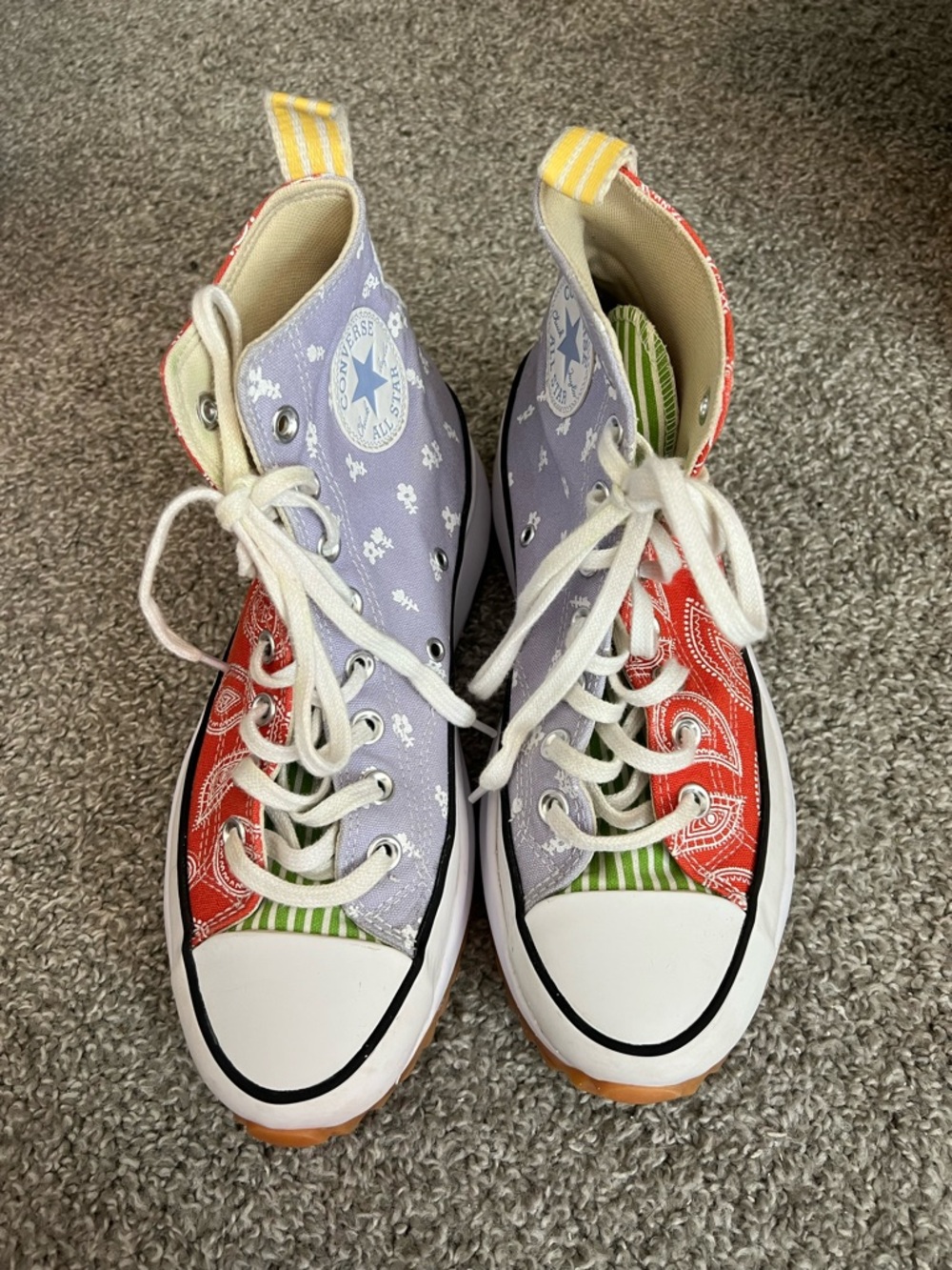 Converse High Top Sneakers in Lavender, Red, Green, Yellow, White